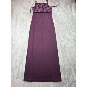 Byer Too! California Womens Maroon Eggplant Pullover Textured Bust Long Dress, M